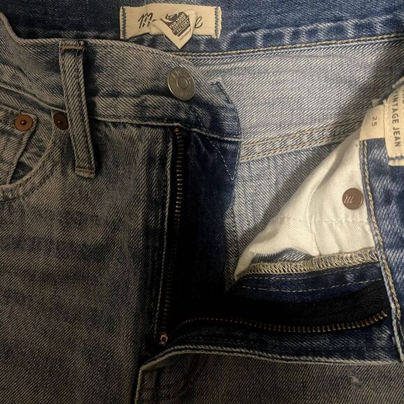 Madewell The Perfect Vintage Jeans Calabria Wash Ripped Edition Size 25 Waist - Picture 6 of 8